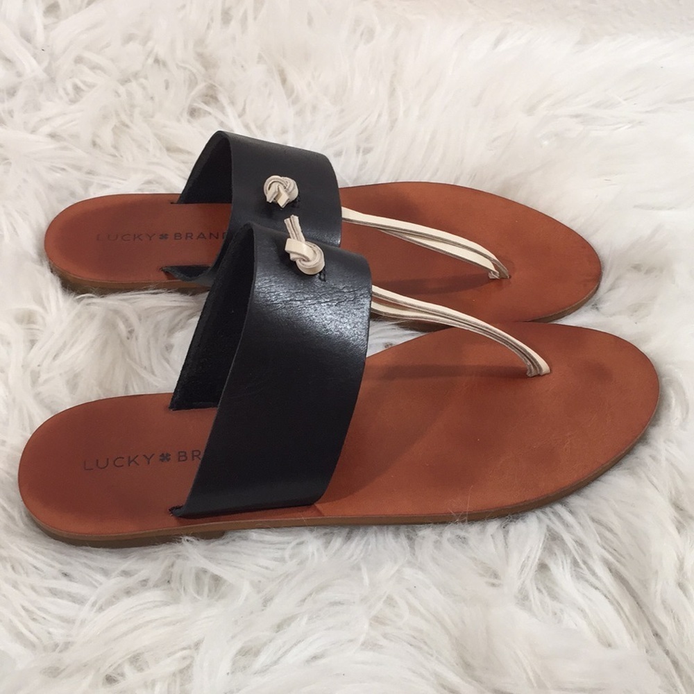 Lucky Brand Thong Sandal Natural Leather Sandal - Picture 3 of 7